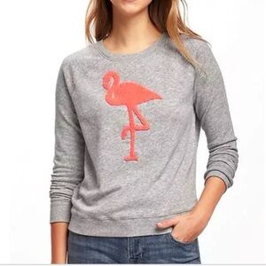 New Old Navy Flamingo Crew Sweatshirt